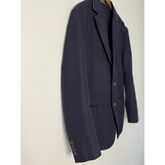 Faconnable Blazer Jacket Mens 3 Button Cotton Single Breasted Vented Italy Blue - Picture 3 of 13